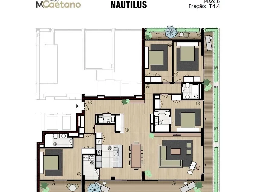 PRT/01561 Apartamento T4 Penthouse Novo Empreendimento Nautilus IV Matosinhos Porto